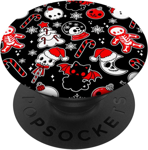 PopSockets Swappable PopGrip - Goth Christmas Kawaii Doodles Red Black Gingerbread Skull