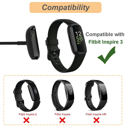 Charger for Fitbit Inspire 3, Replacement USB Charging Cable for Fitbit Inspire 3 (3.3ft/1m) (1)