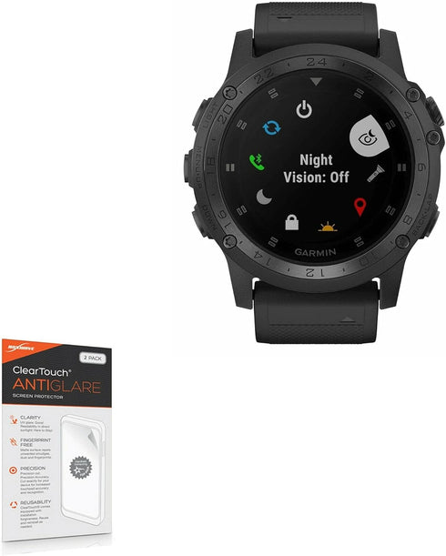 BoxWave Screen Protector for Garmin Tactix Charlie, ClearTouch Anti-Glare (2-Pack), Anti-Fingerprint Matte Film