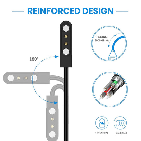 Charger Cable for ID208 Plus Smart Watch, Compatible with WMK, aeac ID208 Plus, Quican ID208 Plus, USB Magnetic