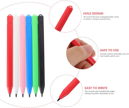 Hemobllo LCD Writing Tablet Pen, 6 Pcs Replacement Stylus Drawing Pen for LCD Writing Tablet, Doodle Board (Random