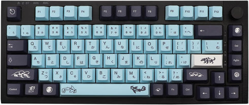 JSJT Japanese Keycap Set, Sky Blue 137 Keys PBT Dye Sublimation Custom Keycaps for Mechanical Keyboards