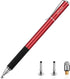 Mixoo Stylus Pens for Touch Screens, 2 in 1 High Sensitivity Disc & Fiber Tip for iPad, iPhone, Tablets, Red