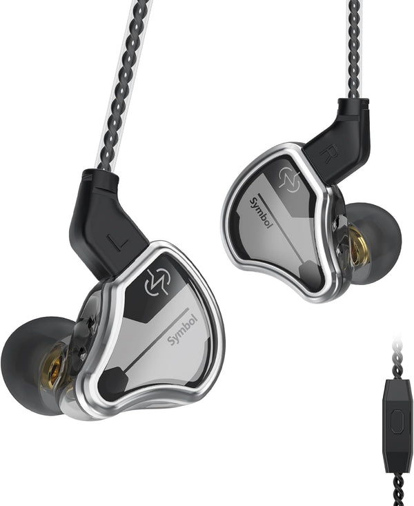 In Ear Monitor Wired Headphone, CCZ BC02 Dynamic Driver Bass Wired Headphone, Professional Hifi Earphone, Silver Black