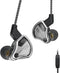 In Ear Monitor Wired Headphone, CCZ BC02 Dynamic Driver Bass Wired Headphone, Professional Hifi Earphone, Silver Black
