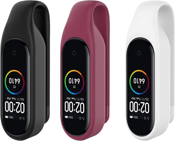 Clip Holder Case for Xiaomi MI Band 7/7 NFC/6/6 NFC/5/5 NFC - Soft Silicone Strap Accessories for Amazfit Band 5