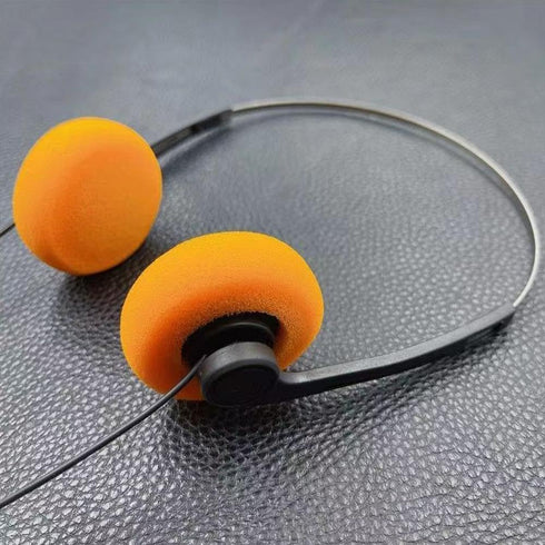 4Pcs Orange Retro Over-Ear Headphones, Vintage Feelings, Hi-Fi Stereo Earphone Headset for Most Mobile Devices