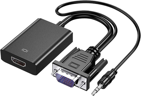 VGA to HDMI Adapter, 1080P VGA Male to HDMI Female Converter for Laptop, PC to HDMI Monitor or Projector