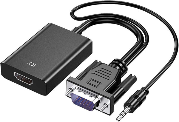 VGA to HDMI Adapter, 1080P VGA Male to HDMI Female Converter for Laptop, PC to HDMI Monitor or Projector
