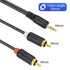 Zhaumim 59IN/5FT 2RCA RCA Cables - Stereo Jack to Plugs for Smartphone, Tablet, HDTV, DVD Player, Home Theater