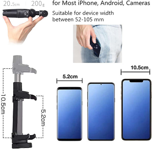 Tripod Monopod Selfie Stick 40 Inch with Wireless Remote Control, Phone Clip Holder for iPhone 15/14/13/12/11 Pro Max,