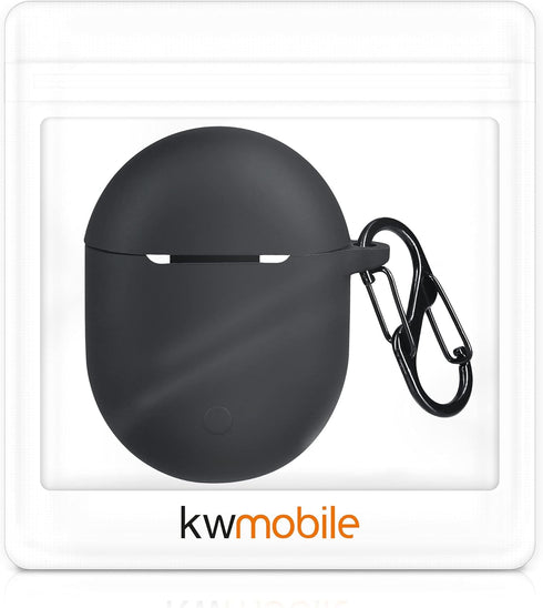 kwmobile Silicone Cover Holder Case for Xiaomi Redmi Airdots 3 Pro/Buds 3 Pro - Black