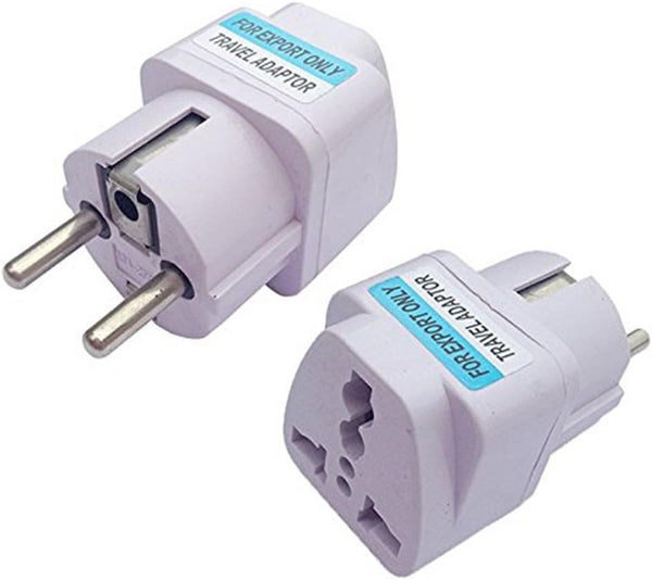 ANRANK UE3360AK 2 Packs Universal AU US UK to EU Europe Plug AC 250V Power Travel Adapter, White