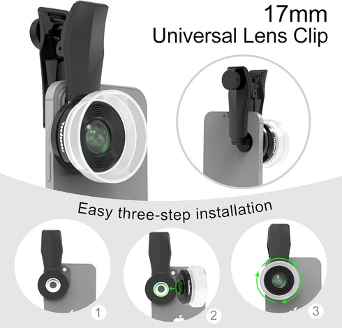 Veedzoens 10X 17mm Macro Lens for iPhone Android Smartphone, Compatible with SmallRig NEEWER Phone Cage