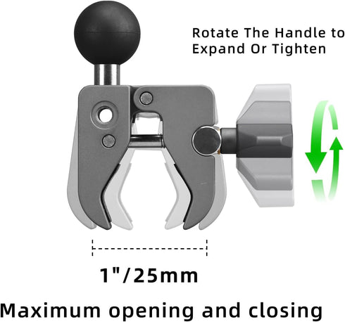 FANAUE Handlebar Base Mount Strong Rod Clamp, Compatible with RAM Mounts B Size Double Socket Arm