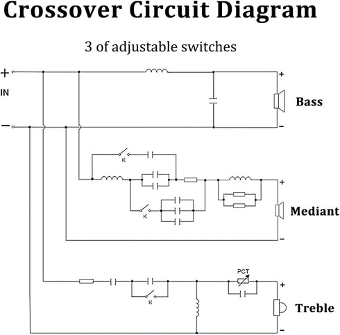 HiQltyla 3 WEAH-3505B 300W 4 8 Way Speaker Crossover, Adjustable Passive Crossover for Car Home Audio to Ohm Bass
