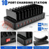 Haioulun 100W 10-Port 5 5 Smart Charging Station | USB-A & USB-C Ports | Organized Design for Cellphones, Tablets