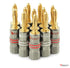 Nakamichi Ultimate Series 24K Gold Plated Beryllium Red Copper Banana Plug, 12-18 AWG Gauge Size, 4mm Connector, 10 Pcs