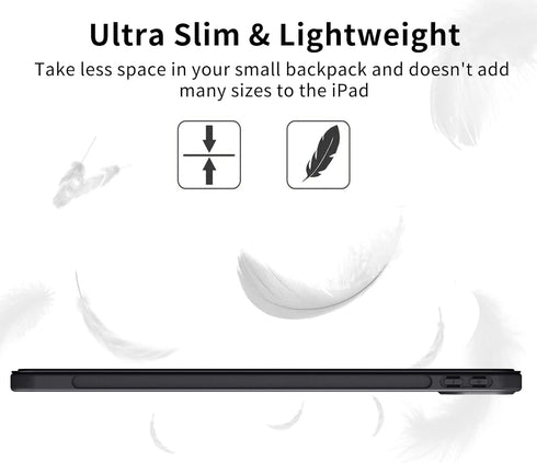 iPad 10th Generation Case, Auto Wake & Sleep Cover, Slim Trifold Stand TPU Back Shell for 10.9 inch Black