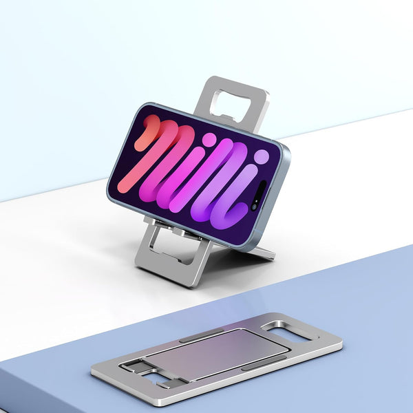 Aimai Forever Foldable Aluminum Phone Stand, Ultra Thin Portable Travel Holder for Desk Pocket,Compatible