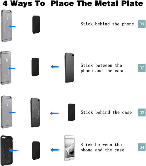 Adhesive Thin Metal Plates(Compatible with Magnetic Mounts)