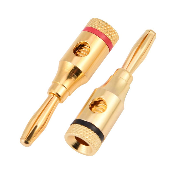 Taidda 10 Pcs Portable Lightweight Sturdy Durable Gold Plated Speaker Banana Connector Plug Wire Audio Adapter