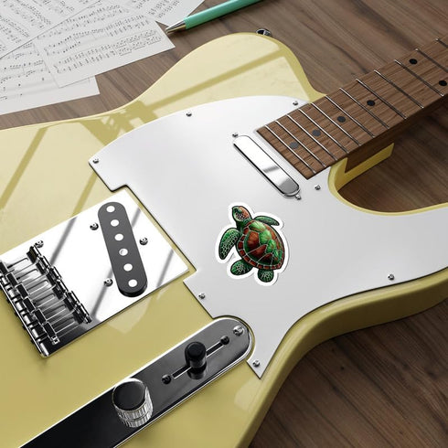 Weatherproof Sea Turtle Sticker Vinyl Decal, Small 4" Waterproof for Water Bottle, Mug, Laptop, Funny Gift ID44990