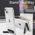 Mini Phone Kickstand, Folding Invisible Portable Metal Cell Phone Stand Holder for Desk, Compatible with iPhone, Samsung and All Cellphones, Black