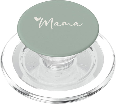Mama and Mother Designs Vintage Green White Heart Mama PopSockets PopGrip for MagSafe