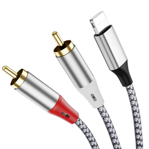 Liaoan Weiyu Ligh-tning to 2 RCA Stereo Adapter Cables, Lig-htning to 2 RCA Audio