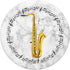Saxophone Jazz Player Gift Music Notes Circle PopSockets Standard PopGrip: Swappable Grip for Phones & Tablets