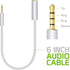 Cellet Gold Plated 3.5mm TRRS Male to Female Audio Adapter, 6 Inch, White