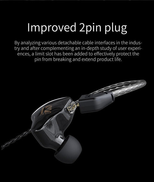 YINYOO KBEAR KS1 in Ear Monitor Bass Earbuds, Clear Sound Stereo Headphones, Noise Canceling, Detachable Cable