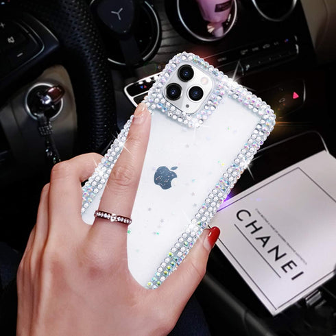 Bonitec Jesiya for iPhone 11 Pro Case, 3D Glitter Sparkle Bling Luxury Shiny Crystal Rhinestone Clear Protective Cover