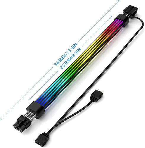 Sirlyr 8 3060 4060 4070 6600 580 5V3Pin RGB Pin PCIE Cable,Bright ARGB GPU Cables Extension for RTX Radeon RX Graphics