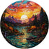 Sunset Stained Glass Mosaic Landscape Scene PopSockets Swappable PopGrip