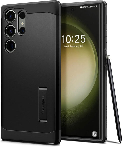 Galaxy S23 Ultra Case (2023) - Spigen Tough Armor in Black - Ultimate protection and style for your device.