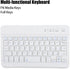 7 Inch Mini Universal Bluetooth Keyboard, Multi-Function Aluminum Alloy Portable Ultra-Slim Keypad, White Color