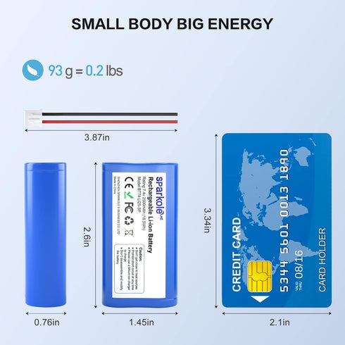 7.4V 2500mAh Li-ion Rechargeable Battery for Speaker, Remote Control Toy, Bluetooth Boom Box, Portable DVD Player