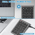 Bluetooth Number Pad Wireless & Wired 10 Key USB Keypad Two in One, Rechargeable Numpad for Laptops, Desktop, Computers Accessories Compatible with MacBook iPads ChromeBook EliteBook Notebook etc.