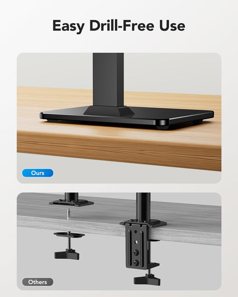 HUANUO 13 34 Inch 44lbs, 5 360 75x75mm/100x100mm Monitor Stand, Freestanding VESA Mount for to Screens, Holds up