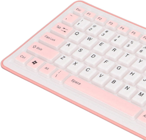 Heayzoki Roll Up Keyboard, 103 Keys USB Wired Waterproof Mute Foldable Silicone Keyboard, Fadeless for PC Laptop Travel