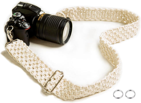 Macrame Camera Strap for DSLR, Adjustable Handwoven Universal Neck & Shoulder Strap for Photographers