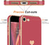 Teageo Bright Blush Case for iPhone SE 2020, iPhone 7, iPhone 8, Cute Love-Heart Luxury Bling Soft Back Cover