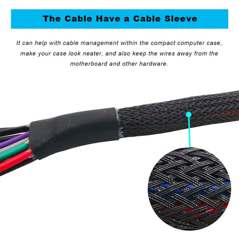 ZLKSKER 24 Pin to 14 Pin Power Supply Cable with Sleeve 12 Inches, 18AWG, ATX PSU Main Power Adapter Cord
