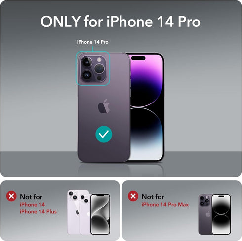 ESR 3 Pack Tempered Glass Screen Protector for iPhone 14 Pro, Military-Grade Protection, Easy Installation Frame,