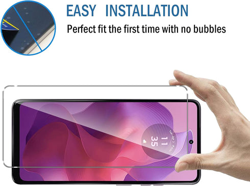 2 Pack Full Coverage Screen Protector for Moto G24/G24 Power/G04/G04s/Moto E14, 9H Tempered Glass, HD Clear, Bubble-Free