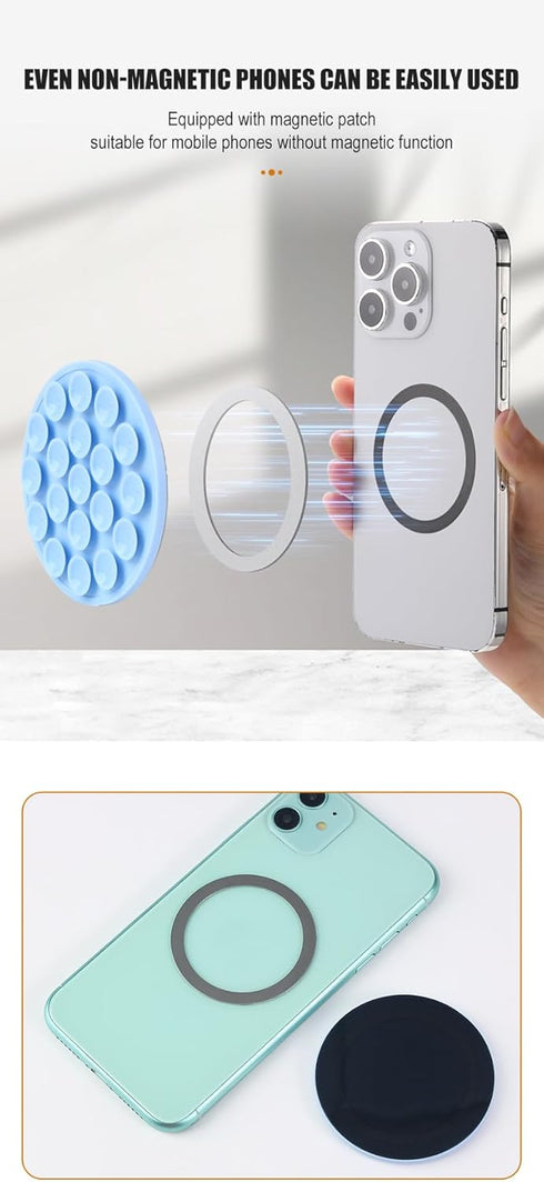 BSSZRYLT 1 Pack Magnetic Silicone Phone Holder with Suction Cup, Phone Stand Grip for Hands-Free Use, Bubble Texture