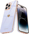 Teageo Cute Love Heart Luxury Plating Case for iPhone 14 Pro, Soft Bling Back Cover with Raised Camera Protection