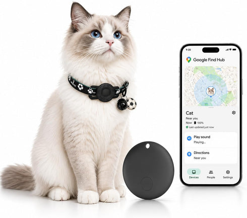 GPS Collar for Cats (Android Only) Pet Tracker, Soccer Style Smart Tag